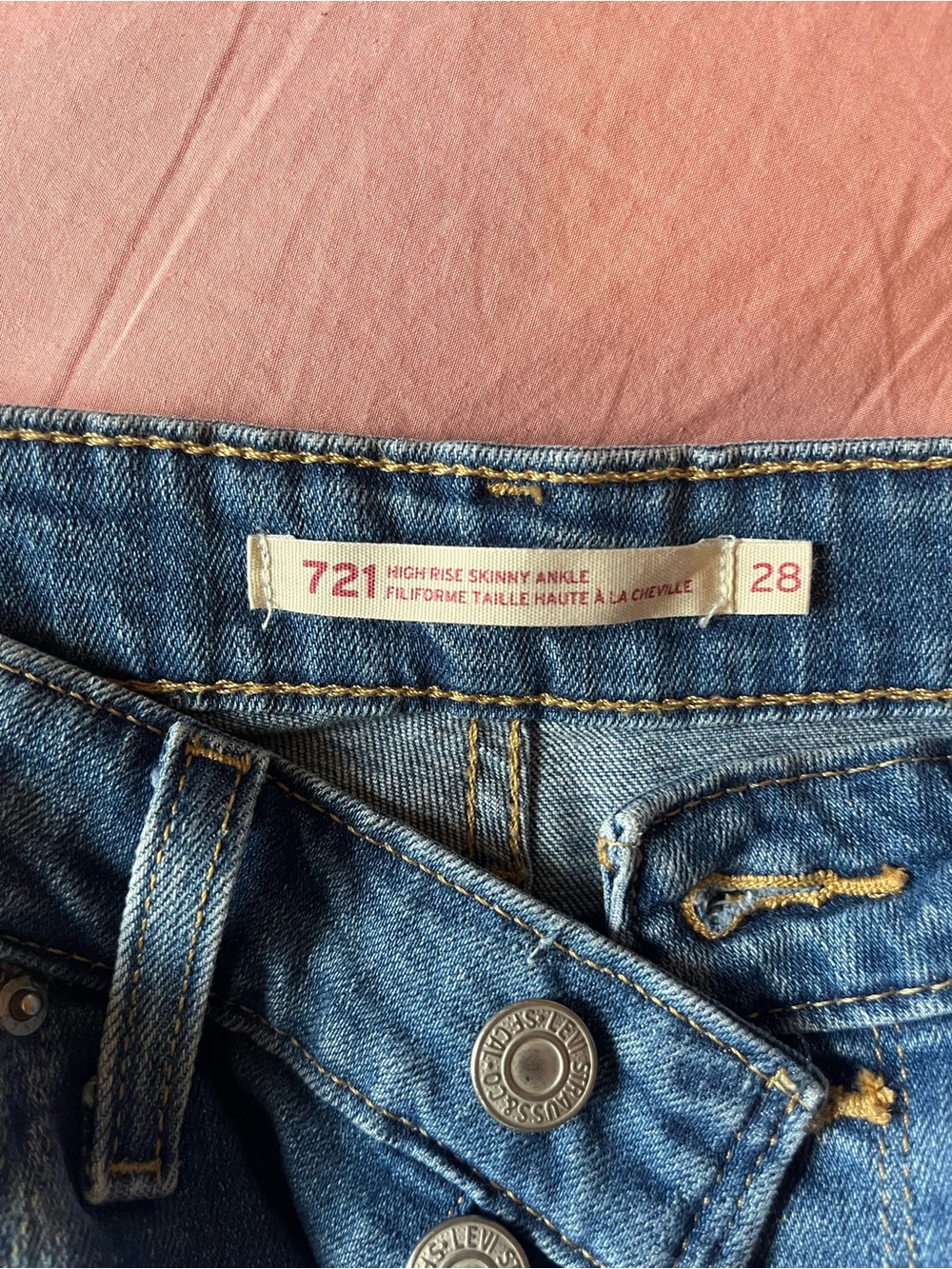 Levi's 721 High Rise Skinny Ankle Jeans - Denim Blue